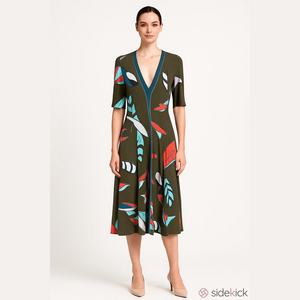 Y Yigal Azroual Brown Asymmetrical V-Neck
